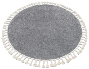 Tapijt BERBER 9000 ROND grijskleuring helder ,rand ,  Barber , marokkaanse shaggy