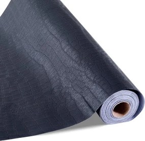 VEVOR Zelfklevend behang, 40 cm x 10 m, muurbehang, kleeffolie met gebarsten structuur, meubelfolie, meubelsticker, decoratieve vinylrol voor slaapkamer, keuken, kantoor, badkamer, zwart