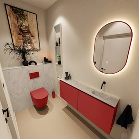 Mondiaz Ture DLux toiletmeubel 120cm fire met wastafel opalo rechts zonder kraangat