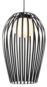 Design hanglamp zwart met opaal IP44 - Angela Design E27 IP44 rond Binnenverlichting Lamp