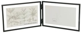 Fotolijstje tweeluik, metaal, zwart, 2x 15 x 10 cm