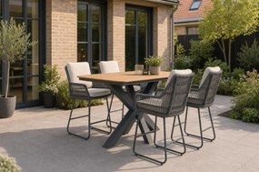 Barset 4 personen 180 cm Rope Grijs Lifestyle Garden Furniture Vicente/Noelle