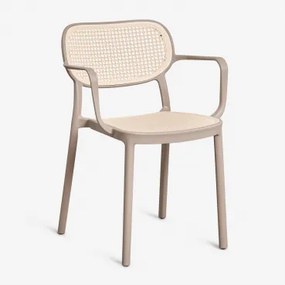 Stapelbare Set Van 2 Tuinstoelen Met Armleuningen Van Polypropyleen Omara Moka Bruin - Sklum