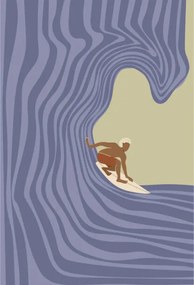 Ilustratie Surfer in the tube wave (barrel ), LucidSurf