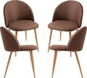 Set 4 Vint Stoffen Stoelen