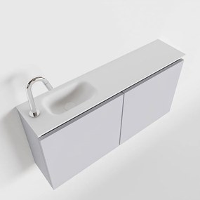 Mondiaz Ture 100cm toiletmeubel cale met wastafel talc links 1 kraangat