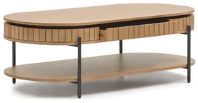 Kave Home Licia Salontafel Met Lade Massief Acacia Hout - 65 X 130cm.