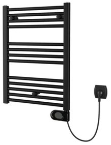 Plieger Elba Electrical Elektrische Designradiator - 70.2x40cm - met thermostaat - 300w - mat zwart 1550010
