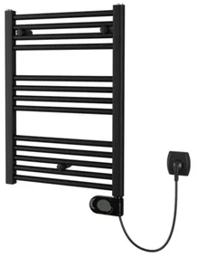 Plieger Elba Electrical Elektrische Designradiator - 70.2x40cm - met thermostaat - 300w - mat zwart 1550010