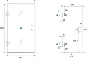 Mueller Lest glas voor nisdeur 90cm rookglas