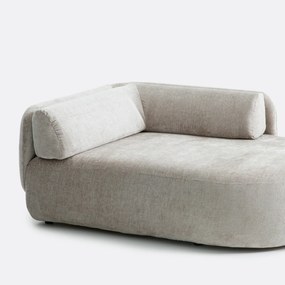 Longchair, rechts, dik fluweel, Méridiano