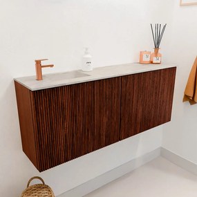 Mondiaz Joya DLux 100cm toiletmeubel ruby met wastafel faye links 1 kraangat ostra