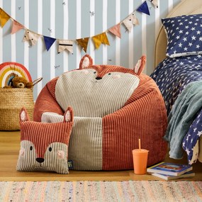 Kinder Zitzak Vos Corduroy + Kussen - Terracotta