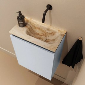 Mondiaz Ture DLux toiletmeubel 40cm clay met wastafel frappe rechts zonder kraangat