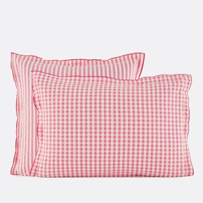 Katoenen seersucker kussensloop, COTTAGE FRAMBOISE