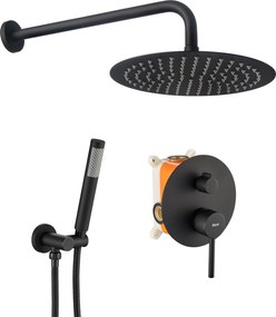 Inbouw regendoucheset Rea Lungo Black + BOX