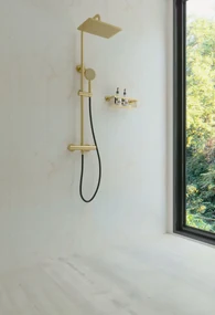 Saniclear Vision Pro opbouw regendouche met 20x30cm hoofddouche geborsteld messing - mat goud