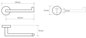 Sapho X-Round toiletrolhouder zonder klep koper geborsteld