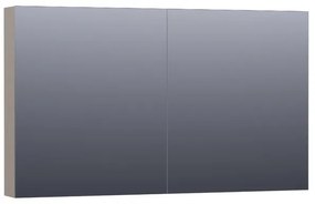 BRAUER Plain Spiegelkast - 120x70x15cm - 2 links/rechtsdraaiende spiegeldeuren - MDF - mat taupe SK-PL120MT