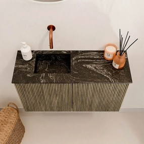 Mondiaz Joya DLux 70cm toiletmeubel dusk met wastafel faye links zonder kraangat lava