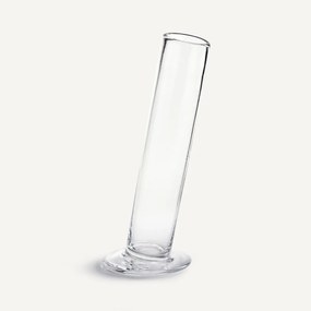 Schuine cilindervormige glazen vaas H31 cm, Stille