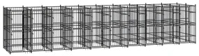 vidaXL Hondenkennel 18,43 m² staal