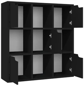 vidaXL Boekenkast 88,5x27,5x88 cm spaanplaat zwart