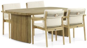 Tuinset 4 personen 180 cm Teak Old teak greywash Santika Furniture Santika