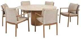 4 Seasons Outdoor Safina tuinset amber met Colorado tafel met keramisch blad Ø 160 cm SALE Tuinset beige weerbestendig