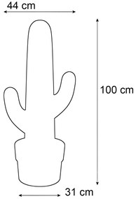 Buiten vloerlamp wit incl. LED oplaadbaar IP65 - Kaktus Modern IP65 Buitenverlichting Lamp
