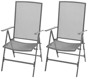 vidaXL Tuinstoelen stapelbaar 2 st staal grijs