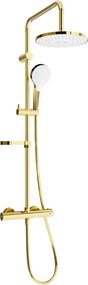Mexen KX05 opbouw doucheset met regendouche en thermostatische kraan, goud/wit - 771500591-50