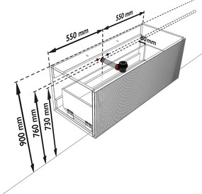 Mondiaz Kurve 110cm badmeubel ruby met 1 lade en wastafel big medium midden 1 kraangat urban