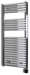 Sanicare elektrische design radiator 45x112cm chroom met Bluetooth en thermostaat rechts chroom