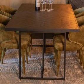 Eettafel Visgraat Zwart - 180 X 90cm.