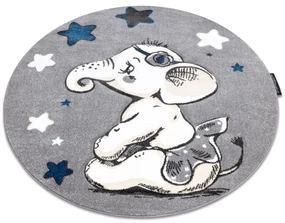 Tapijt PETIT ELEPHANT OLIFANTJE Sterretje ROND grijskleuring