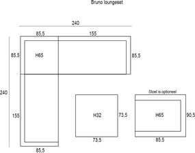 Garden Impressions Bruno loungeset licht grijs incl. lounge stoel