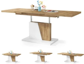 Mazzoni GRAND NOIR gouden eiken / zwart, uitschuifbare tafel