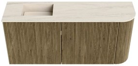 Mondiaz Joya DLux 90cm toiletmeubel ronding rechts dusk met wastafel faye links 1 kraangat meli