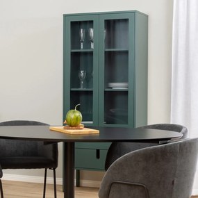 Tenzo Uno Mat Groene Vitrinekast Modern - 76x40x178cm.