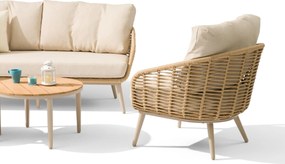 Stoel en Bank Loungeset 4 personen Aluminium/rope Taupe  Coco Vinci