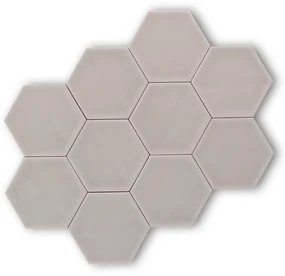 Hoogglans Handvorm Wandtegel 10.8x12.4 Cm Hexagon Princeton Grijs RBT57