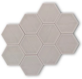 Hoogglans Handvorm Wandtegel 10.8x12.4 Cm Hexagon Princeton Grijs RBT57