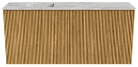 Mondiaz Joya DLux 90cm toiletmeubel oak met wastafel faye links zonder kraangat glace