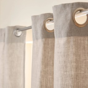 Gordijn in gewassen linnen met voering, met oogjes, Private