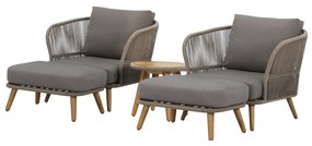 Volterra lounge balkonset 5-delig licht bruin wicker