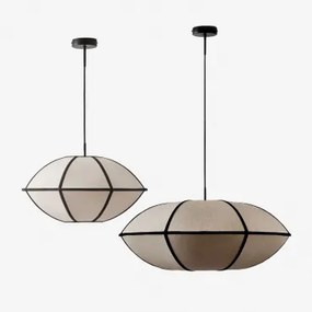 Set Van 2 Patraix Linnen Plafondlampen Zwart - Sklum