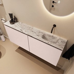 Mondiaz Ture DLux toiletmeubel 120cm rosee met wastafel glace rechts zonder kraangat