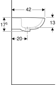 Geberit Bastia wastafel rond met kraangat 55x42cm wit glans