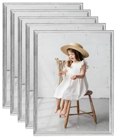 vidaXL Fotolijsten 5 st voor wand 50x60cm MDF zilverkleurig